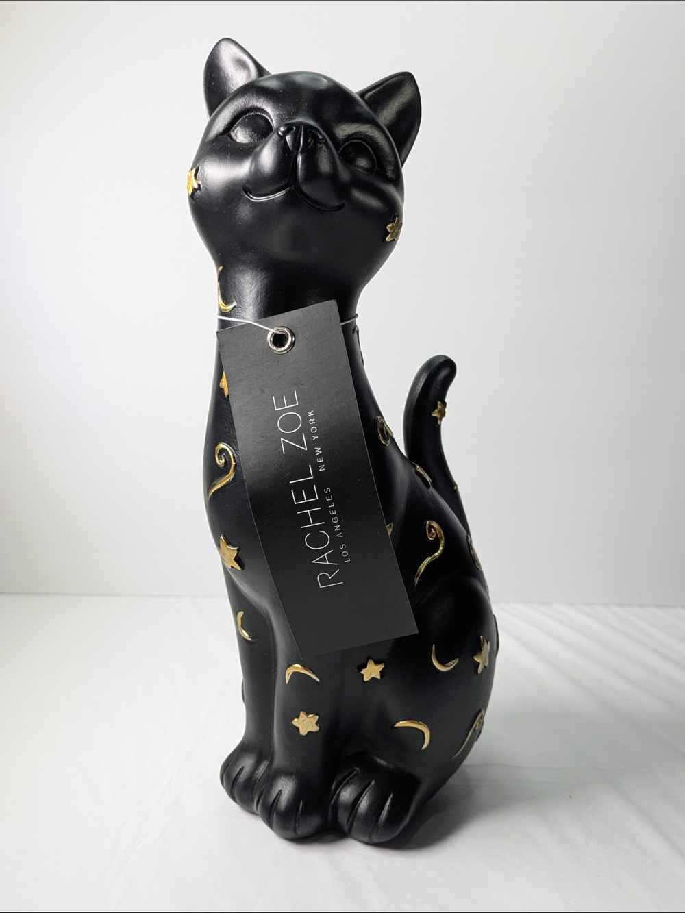 Rachel Zoe Black & Gold Cat Figurine Décor for Pets Cat